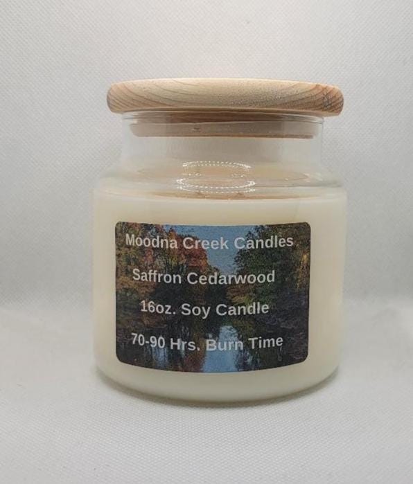 Saffron and Cedarwood Candle – Masculine Scented Soy Candle – Cologne Inspired Gift for Him