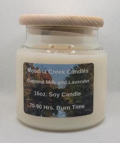 Coconut Milk and Lavender Soy Candle – Creamy Floral Scent – Calming Home Fragrance