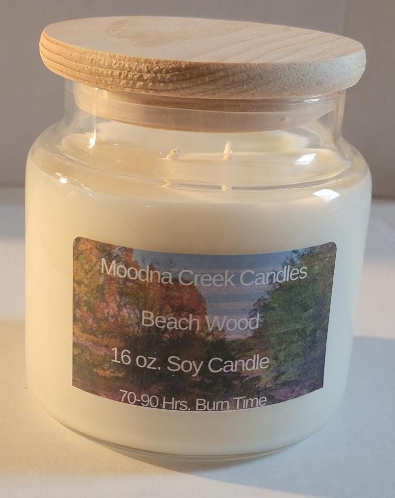 Beachwood Soy Candle – Driftwood, Coconut & Sea Air Scent – Clean Coastal Home Aroma