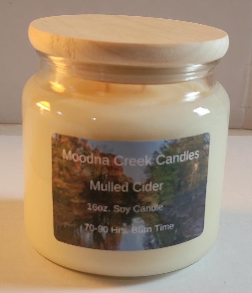 Mulled Cider Soy Candle – Apple, Cinnamon & Orange Peel Scent – Cozy Fall Aroma