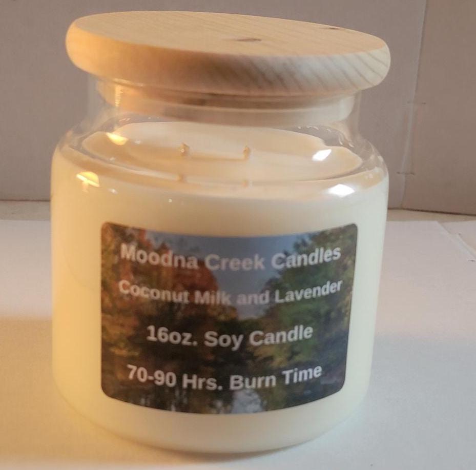 Coconut Milk and Lavender Soy Candle – Creamy Floral Scent – Calming Home Fragrance