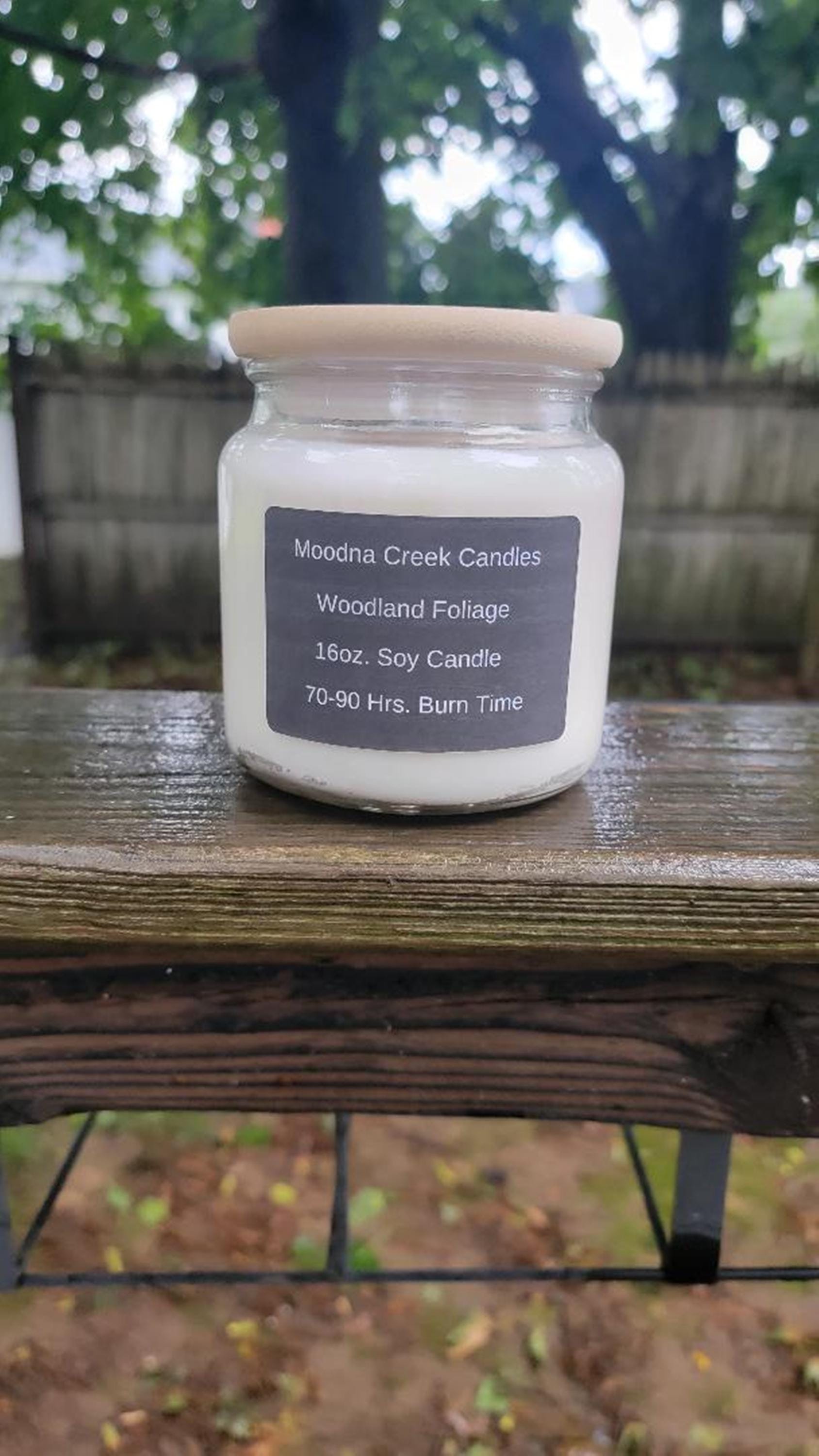 Woodland Foliage Candle – Fresh Pine & Citrus Soy Candle – Warm Vanilla Musk Base